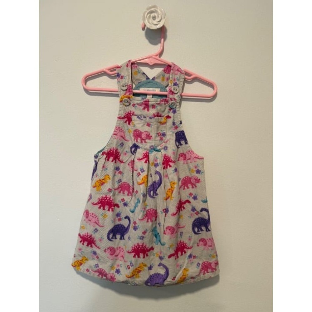 Jojo Maman Bebe 12-18M Dinosaur Jumper Pinafore EUC